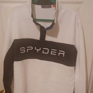Spyder Black and White Quarter-Zip Pullover